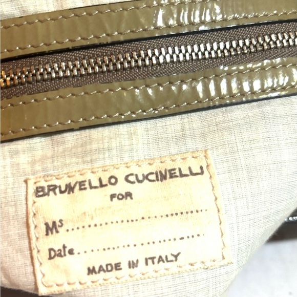 Brunello Cucinelli convertible taupe patent & suede backpack main image 15